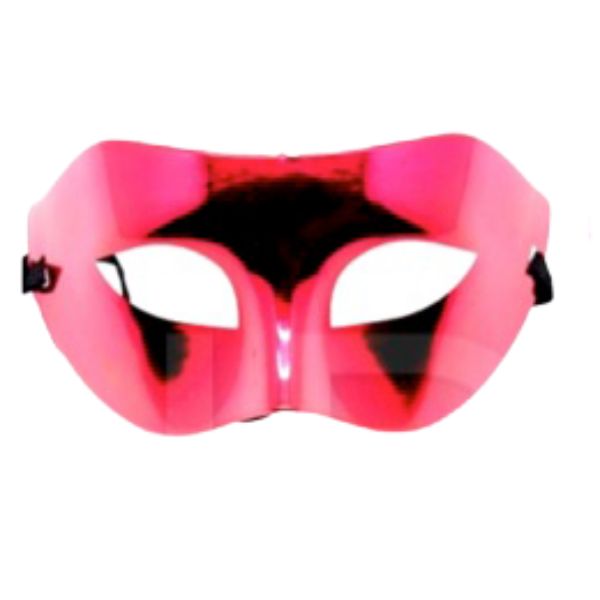 Red Shiny Metallic Plain Colour Party Mask