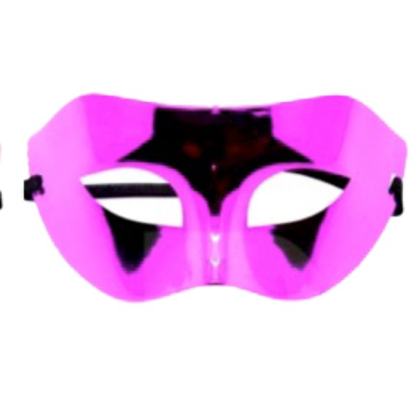 Hot Pink Shiny Metallic Plain Colour Party Mask