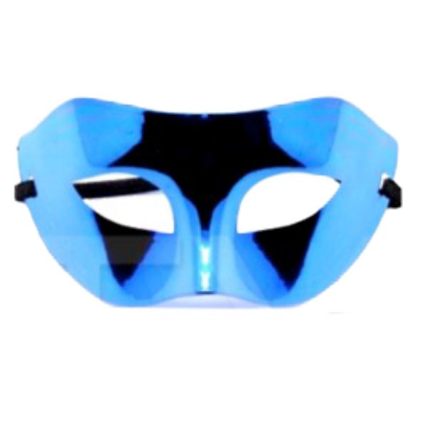 Blue Shiny Metallic Plain Colour Party Mask