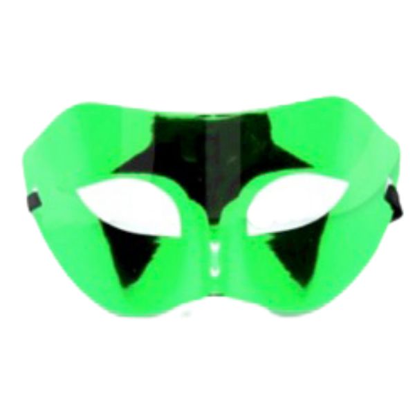 Green Shiny Metallic Plain Colour Party Mask