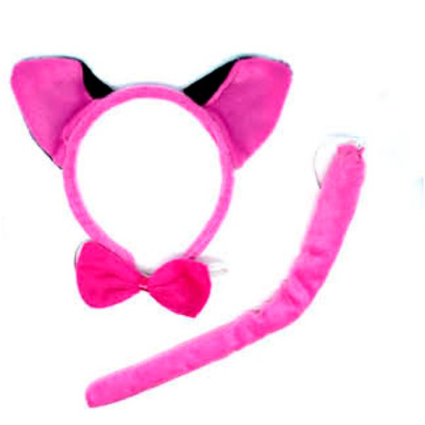 3 Piece Animal Set - Pink Cat