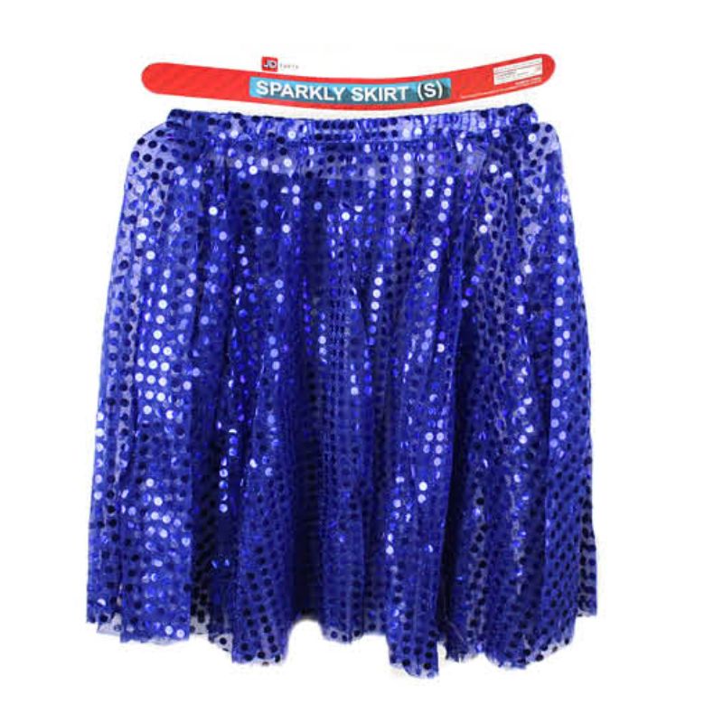 Blue Sparkly Circle Skirt - S