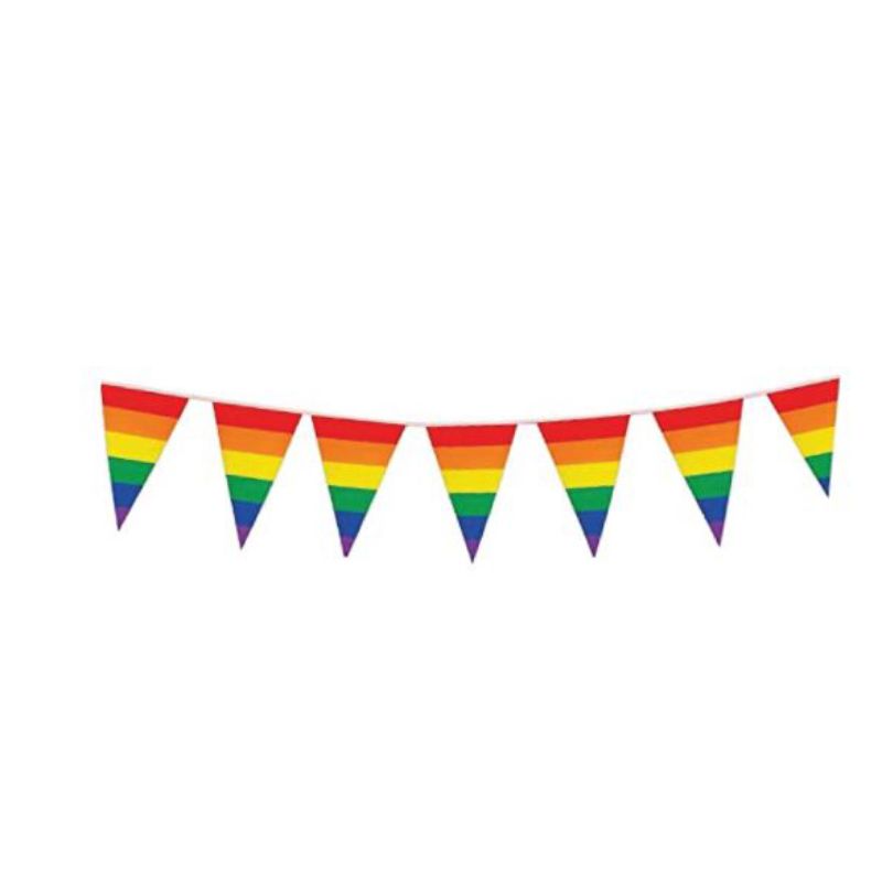 Rainbow Stripe Bunting Triangle Flag - 20cm x 30cm