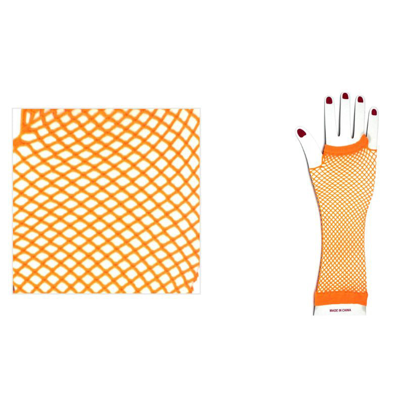 Orange Fishnet Long Glove