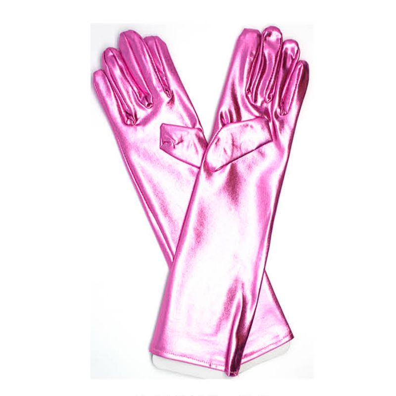 Metallic Pink Long Gloves