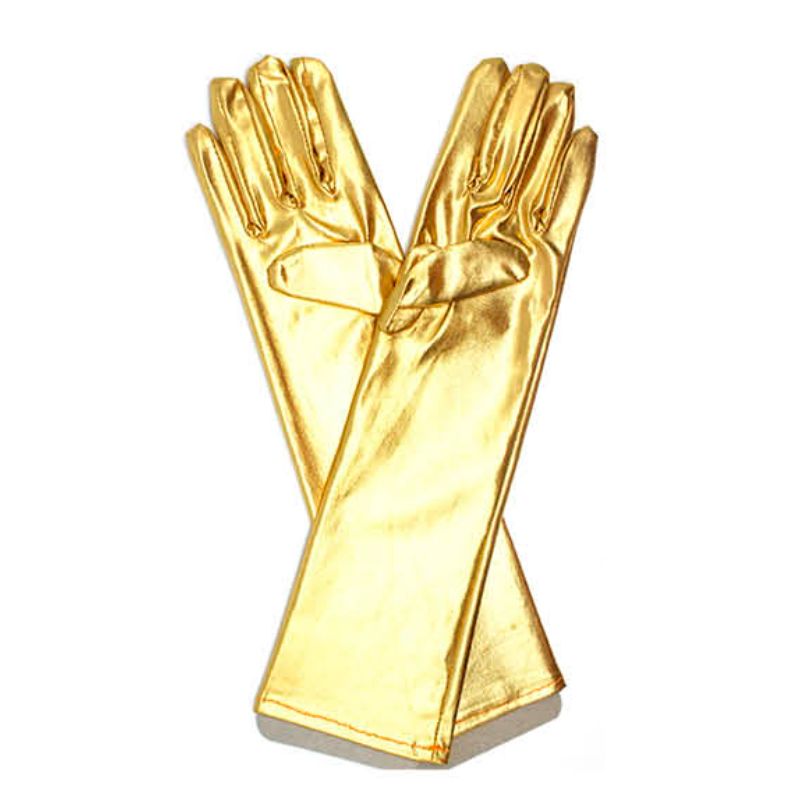 Metallic Gold Long Gloves