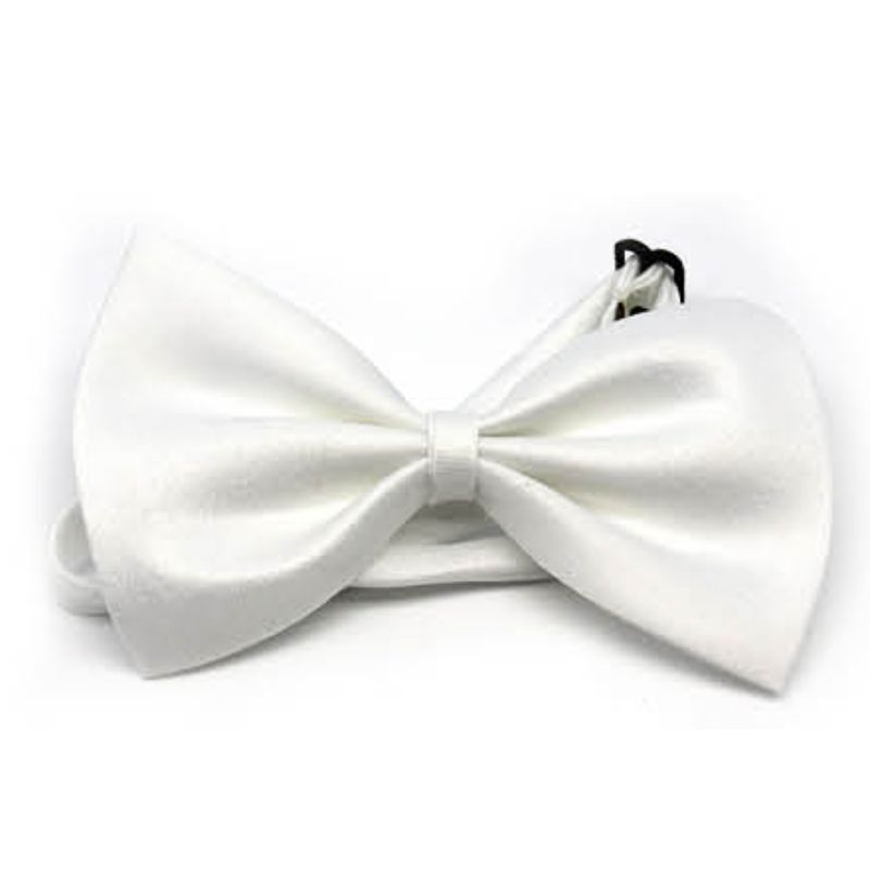 Plain White Bow Tie - S