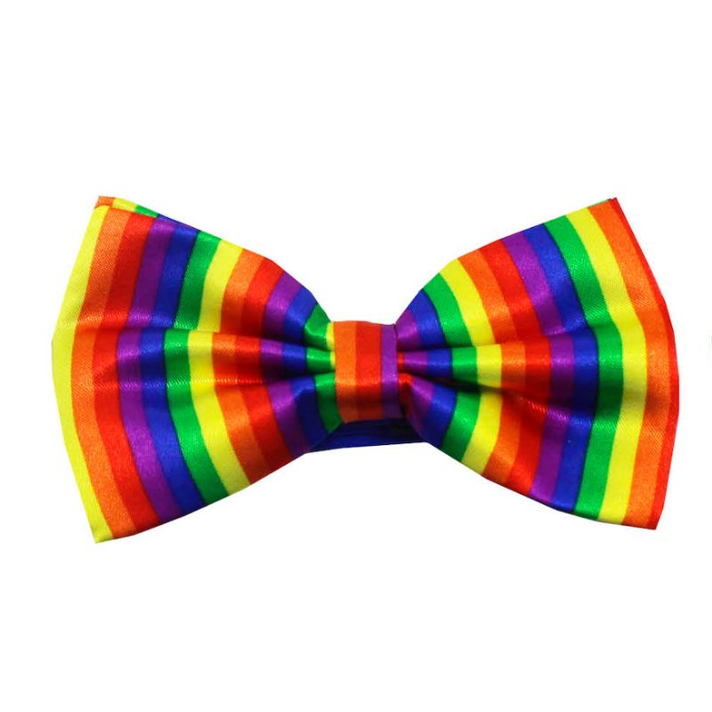 Rainbow Vertical Stripe Bow Tie