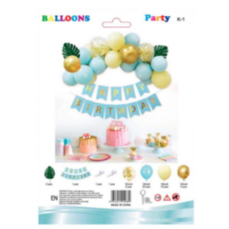 Blue Happy Birthday Banner & Balloon Set