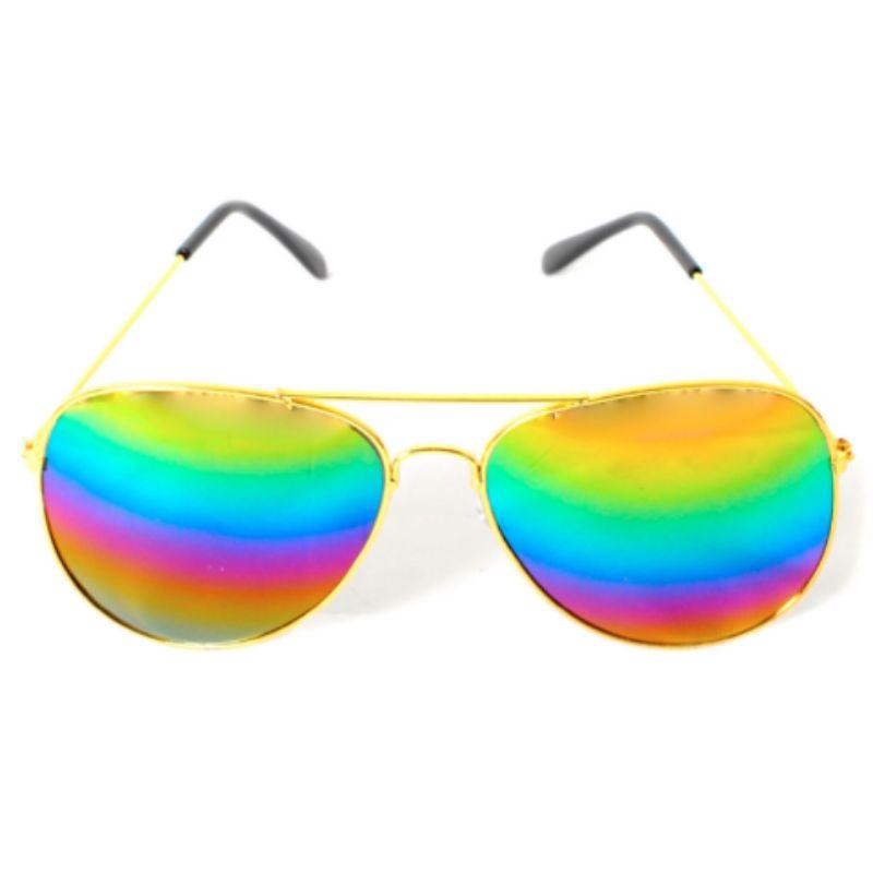 Rainbow Mirror Lens Aviator Party Glasses