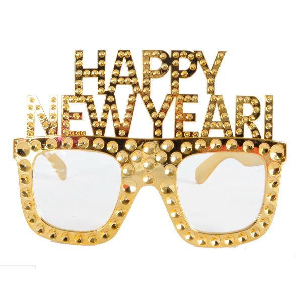 Gold Happy New Year Bling Party Glasses