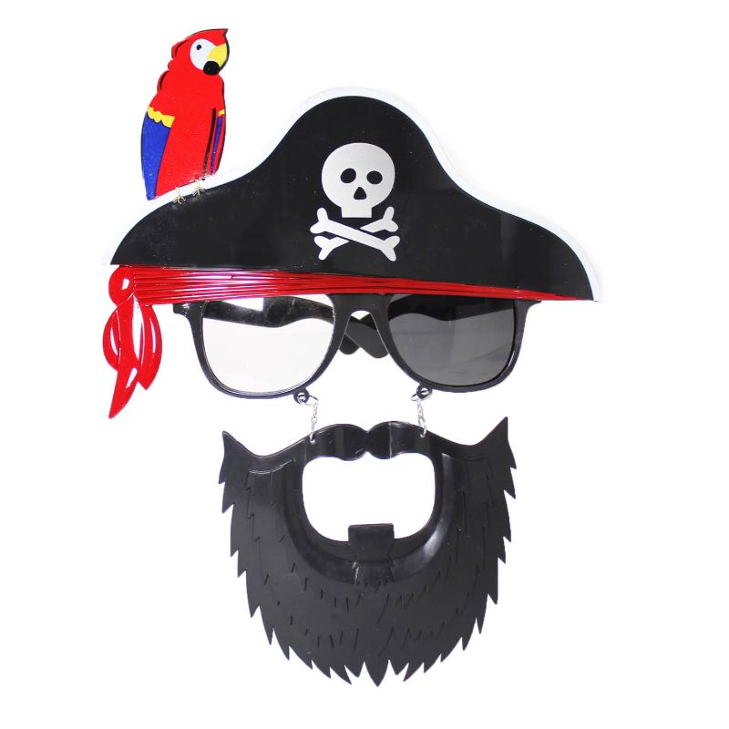 Pirate With Parrot and Beard Party Glasses