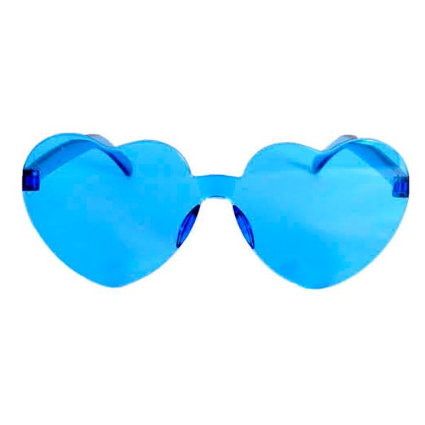 Blue Perspex Heart Party Glasses