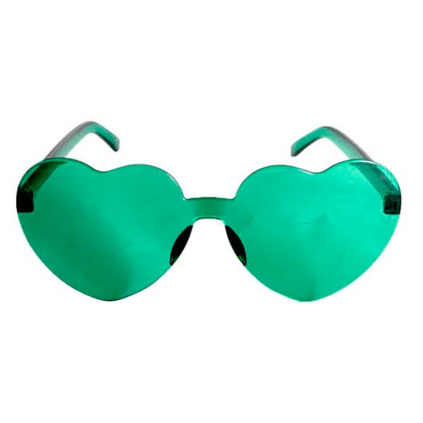 Green Hearts Perspex Party Glasses