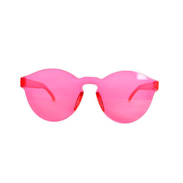 Pink Perspex Wayfarer Party Glasses