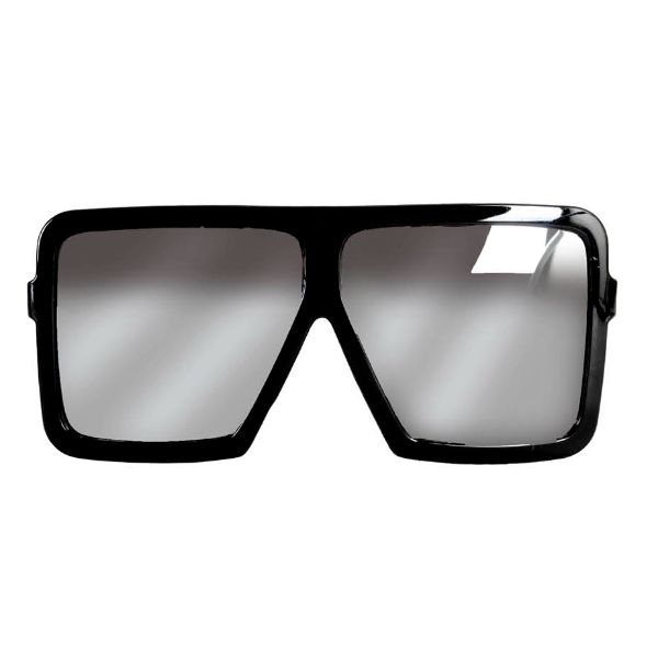 Black Square Frame With Clear Lens Party Glasses