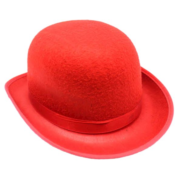 Red Felt Bowler Hat