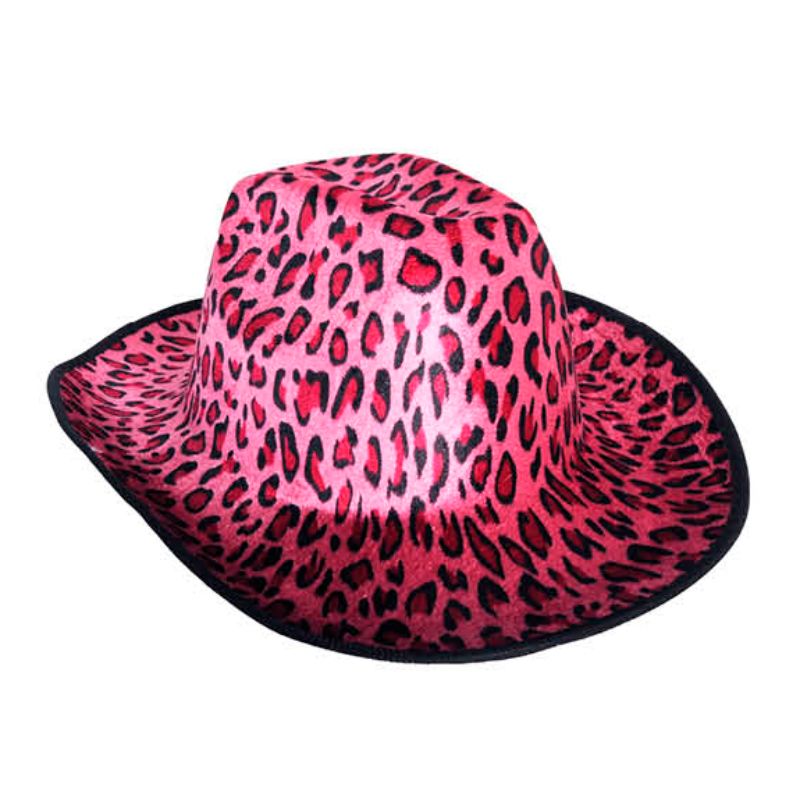 Cowboy Hat with Pink Leopard Pattern