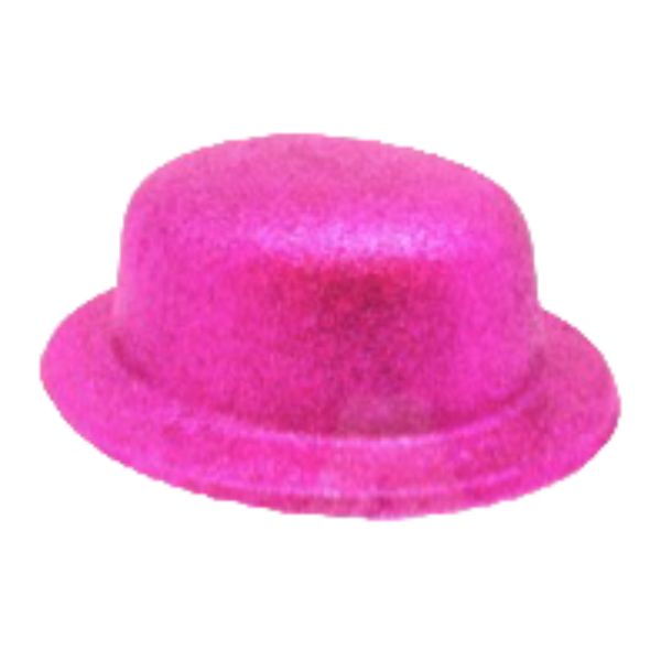 Pink Glitter Bowler Hat