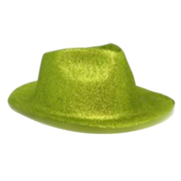 Light Green Glitter Trilby Hat