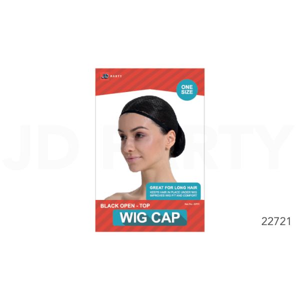 Black Open Top Wig Cap