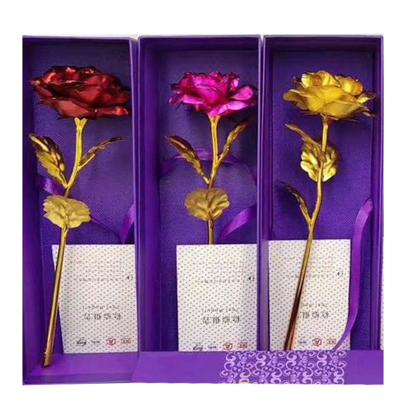 24k Gold Rose in Gift Box - 37cm x 10cm x 6.5cm