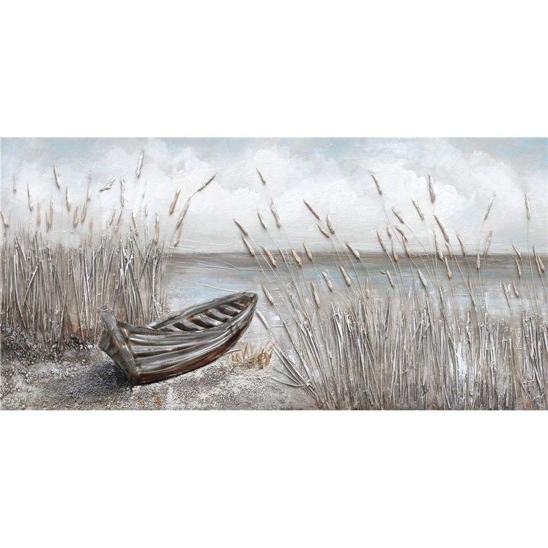 Boat By Water Canvas Print - 60cm x 120cm x 2.8cm