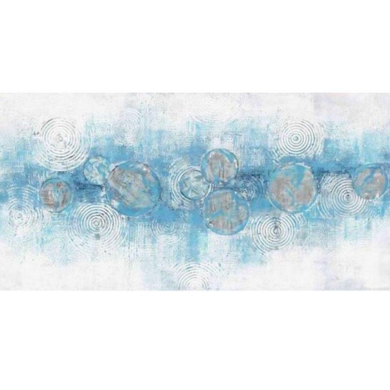 Blue/Silver Patterns Canvas - 70c x 140cm