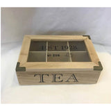Load image into Gallery viewer, 6 Section Wooden Tea Box - 22.8cm x 15.2cm x 7cm
