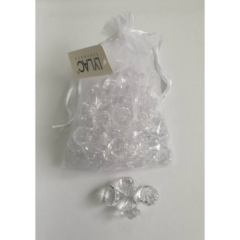 Vase Decorations Acrylic Diamonds in Organza Bag - 180g | 2cm x 2.5cm