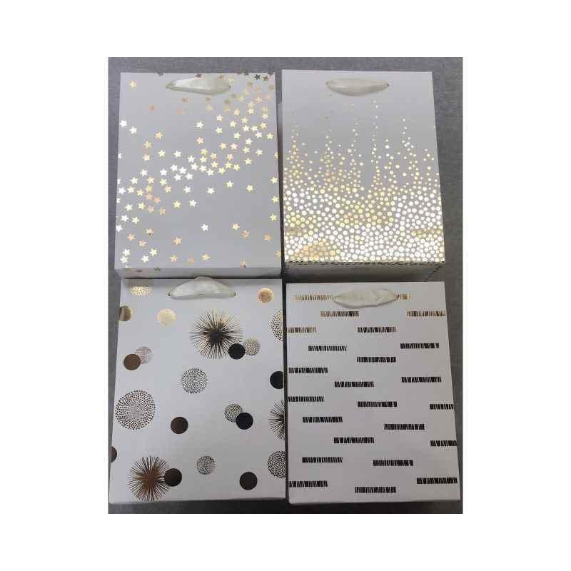 Gold Patterns Large Gift Bag - 32cm x 26cm x 10cm