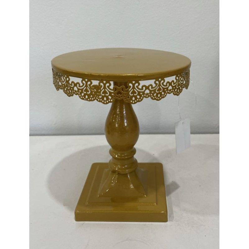 Antique Gold Metal Cake Stand - 20cm