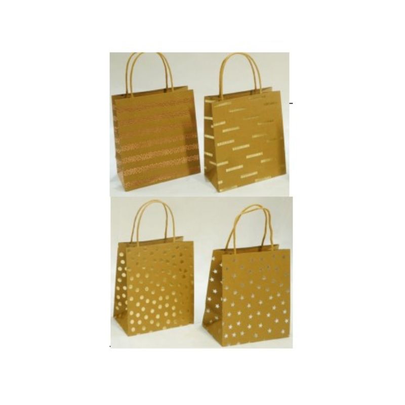 Kraft Paper Hot Stamping Medium Gift Bag - 18cm x 21cm x 10cm