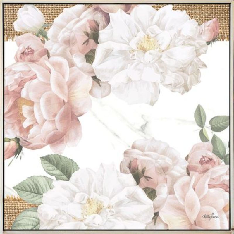 Pretty in Pink Floral Shadow Framed Painting - 40cm x 40cm