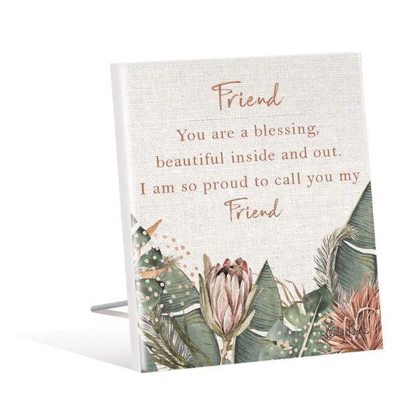 Espresso Floral Friend Sentiment Plaque - 12cm x 15cm
