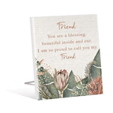 Load image into Gallery viewer, Espresso Floral Friend Sentiment Plaque - 12cm x 15cm
