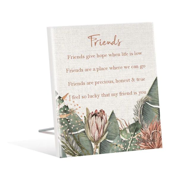 Espresso Floral Friends Sentiment Plaque - 12cm x 15cm