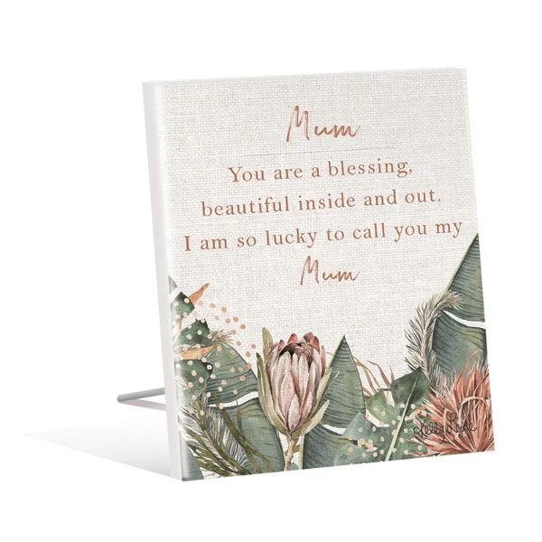 Espresso Floral Mum Sentiment Plaque - 12cm x 15cm