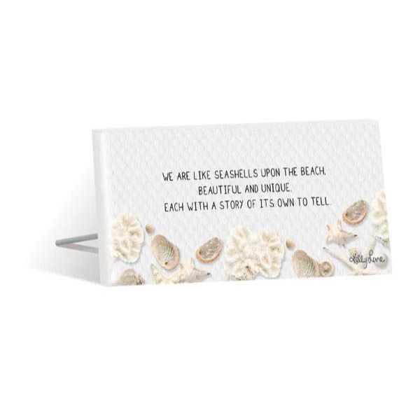 Indigo Shells Story Sentiment Plaque - 10cmx 10cm