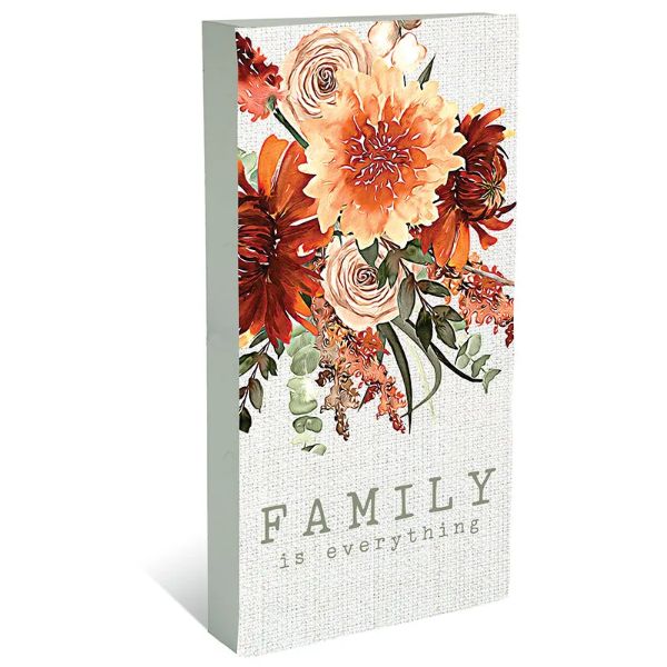 Cinnamon Family Is Everything Block Plaque - 40cm x 40cm