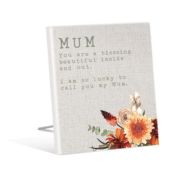 Cinnamon Mum Sentiment Plaque - 12cm x 15cm