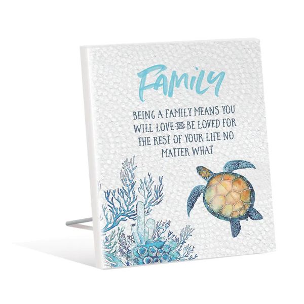 Elliot Turtle Family Sentiment Plaque - 12cm x 15cm