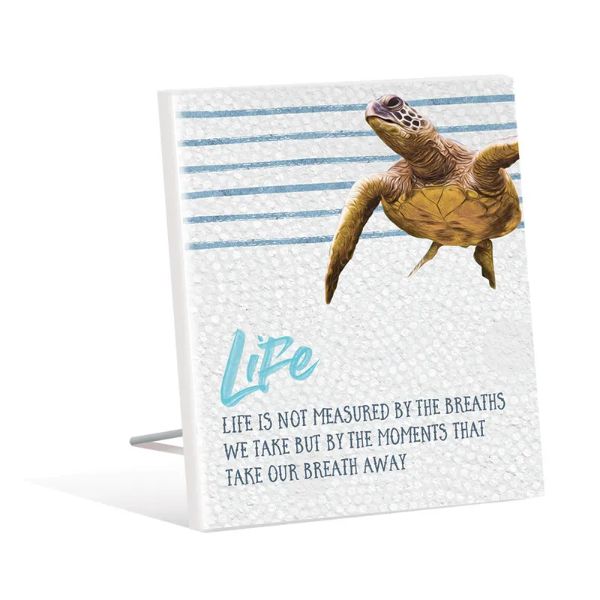 Elliot Turtle Life Sentiment Plaque - 12cm x 15cm