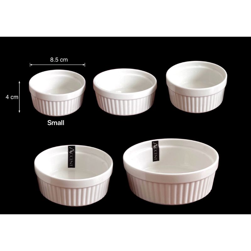 White Ceramic Small Ramekin - 8.5cm x 4cm