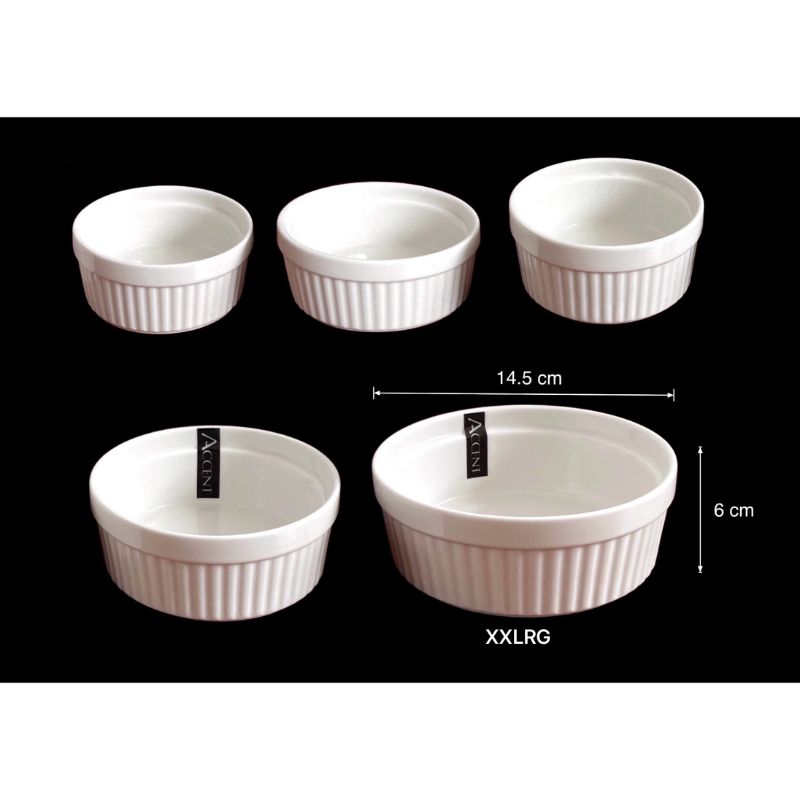 White Ceramic Extra Extra Large Ramekin - 14.5cm x 6cm