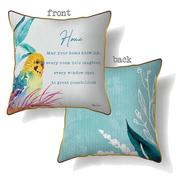 Colourful Bird Home Cushion - 45cm x 45cm
