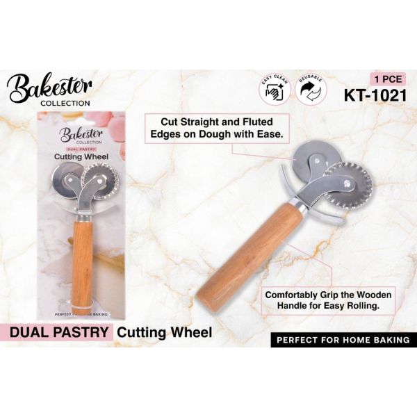 1 Pack Plain & Crimped Pastry Cutting Wheel