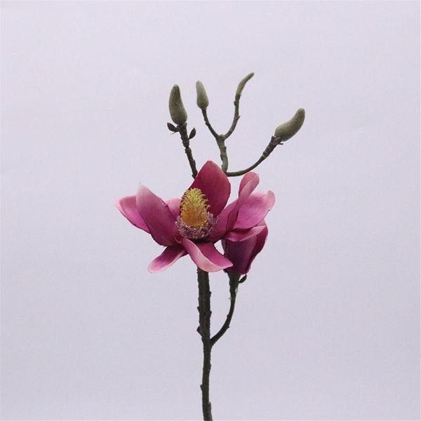 Pink Magnolia Spray Flower & 5 Buds - 43cm