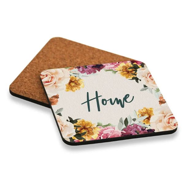 6 Pack Rose Home Coaster Gift Box - 10cm x 10cm