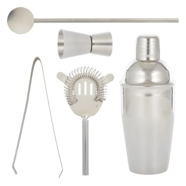 Set of 5 Stainless Steel Boothby Cocktail Set - 25cm x 28cm